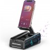 Foldable Phone Stand with Bluetooth Speaker, Portable Heavy Bass Stereo Audio Desk Mount for Office Home Streaming Video Watching