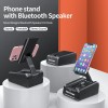 Foldable Phone Stand with Bluetooth Speaker, Portable Heavy Bass Stereo Audio Desk Mount for Office Home Streaming Video Watching