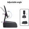 Foldable Phone Stand with Bluetooth Speaker, Portable Heavy Bass Stereo Audio Desk Mount for Office Home Streaming Video Watching