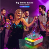 JTEMAN Bluetooth Speaker with Phone Stand and Multicolor Ambient Light – features high-definition stereo sound and a built-in foldable phone stand; ideal for bedrooms, camping, and other leisure settings, and makes a great gift for family and friends.