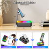 JTEMAN Bluetooth Speaker with Phone Stand and Multicolor Ambient Light – features high-definition stereo sound and a built-in foldable phone stand; ideal for bedrooms, camping, and other leisure settings, and makes a great gift for family and friends.