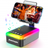 JTEMAN Bluetooth Speaker with Phone Stand and Multicolor Ambient Light – features high-definition stereo sound and a built-in foldable phone stand; ideal for bedrooms, camping, and other leisure settings, and makes a great gift for family and friends.