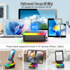 JTEMAN Bluetooth Speaker with Phone Stand and Multicolor Ambient Light – features high-definition stereo sound and a built-in foldable phone stand; ideal for bedrooms, camping, and other leisure settings, and makes a great gift for family and friends.