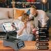 jteman Bluetooth speaker phone stand with alarm clock—featuring deep bass, an LED alarm display, and TF card support; ideal for bedside tables or studies, and a great gift for parents or friends.
