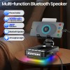 Jteman 5000mAh Multi-Function Bluetooth Speaker with 360° Rotatable Phone Holder, RGB Atmosphere Light for Home Entertainment