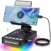 Jteman 5000mAh Multi-Function Bluetooth Speaker with 360° Rotatable Phone Holder, RGB Atmosphere Light for Home Entertainment