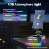 Jteman 5000mAh Multi-Function Bluetooth Speaker with 360° Rotatable Phone Holder, RGB Atmosphere Light for Home Entertainment