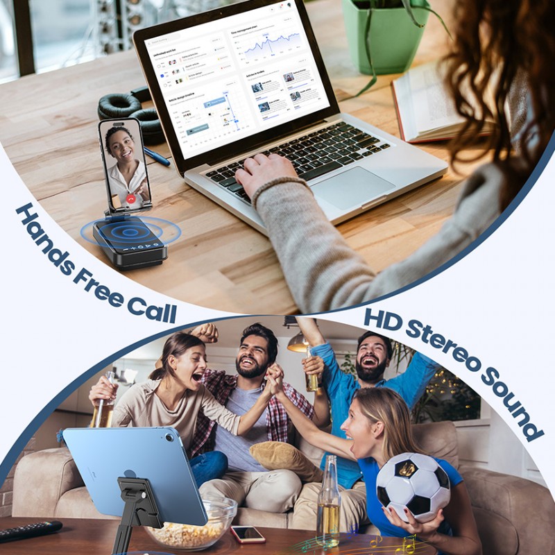 Jiteman Multi-Function Bluetooth Speaker with Phone Holder, RGB Atmosphere Light, Bluetooth & Computer Connection for Home Entertainment