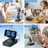 Portable 3-in-1 Bluetooth Speaker Charging Stand, All-in-One Entertainment & Charging Solution for Nightstand, Work Desk and Travel