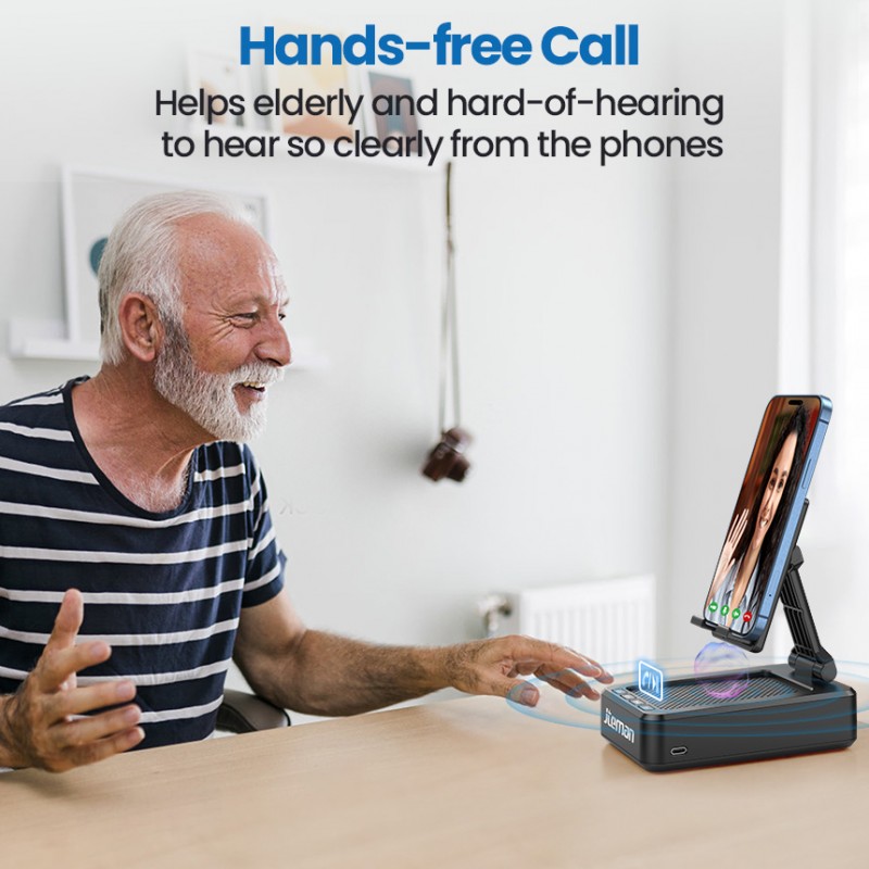 jteman L9 Bluetooth Speaker Phone Stand: Features high-definition stereo surround sound and a foldable, non-slip design. Suitable for home, office, and leisure settings—a great tech gift for friends and family.