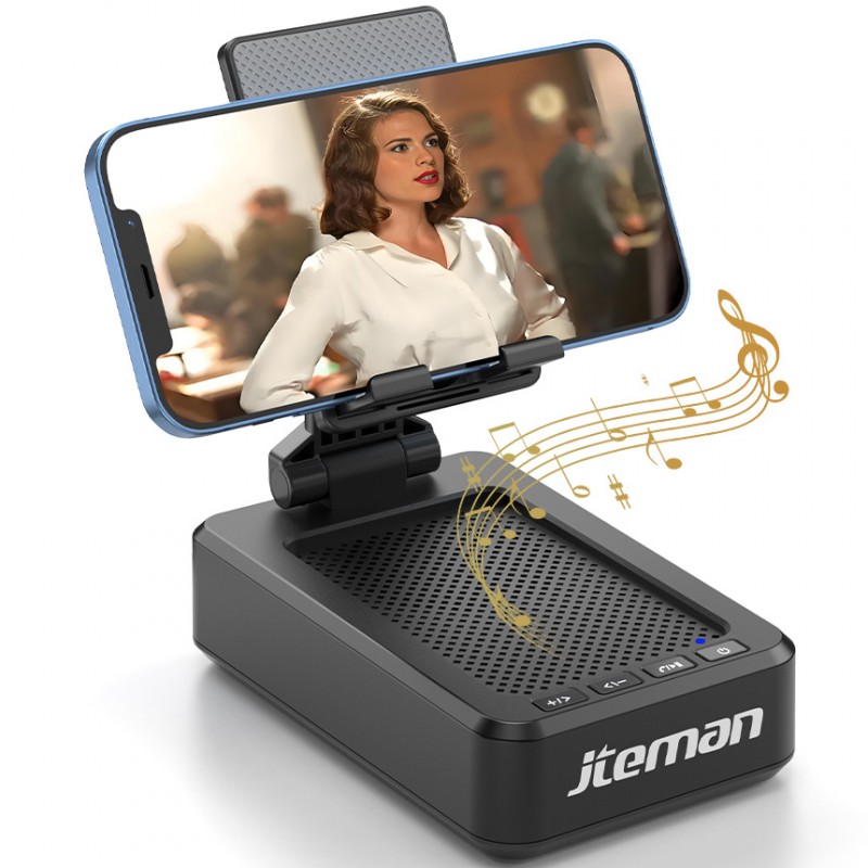 jteman L9 Bluetooth Speaker Phone Stand: Features high-definition stereo surround sound and a foldable, non-slip design. Suitable for home, office, and leisure settings—a great tech gift for friends and family.