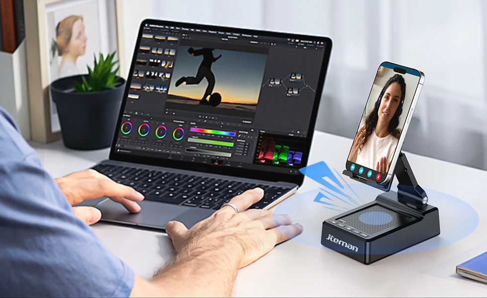Mobile phone holder speaker - a good helper for office video conferencing