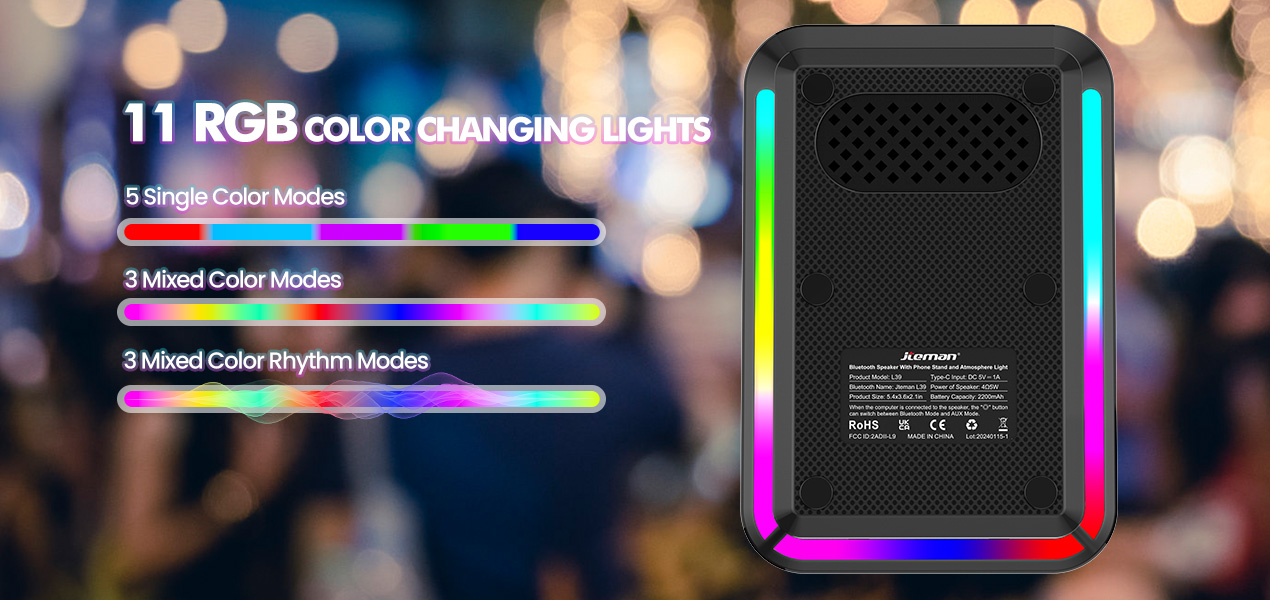 RGB ambient lights in 11 cool colors